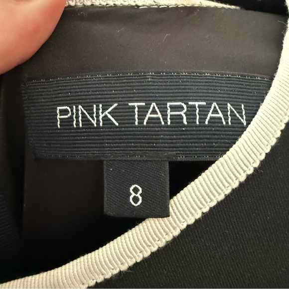 Pink Tartan classic black & white a-line midi dress - size 8 (Medium) - Picture 7 of 7